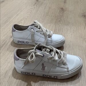 Polo by Ralph Lauren 11 Kids White and Purple Sneakers